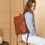 Chesterfield brand Farrow ruskea nahka iso reppu konjakinruskea