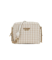 Guess mirema punottu kameralaukku beige olkalaukku valkoinen