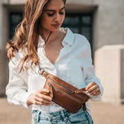 Ruskea nahka toronto chesterfield brand vyölaukku