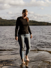 ruskovilla unisex musta silkkivilla aikuiset