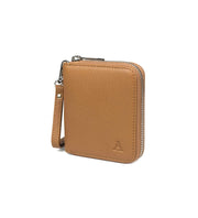 Aarni Clutch Mini lompakko hirvennahka ruskea/hopea