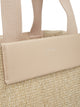 Calvin klein iso raffia beige punottu olkalaukku vaalea