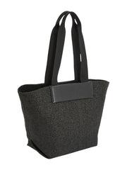 Calvin klein iso raffia musta punottu olkalaukku