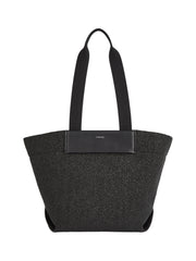 Calvin klein musta iso raffia punottu olkalaukku