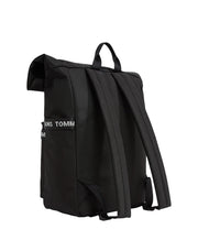 Musta tommy jeans rolltop reppu essential