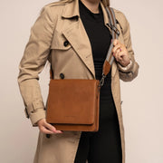 Osuna olkalaukku nahka chesterfield brand ruskea