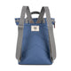 Roka London Finchley keskikokoinen reppu Burnt Blue vaaleansininen takaa