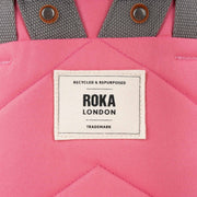 Roka london keskikokoinen pinkki reppu canvas finchley tulip