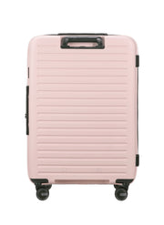 Samsonite vaaleanpunainen restackd pieni matkalaukku laajennettava rose