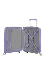 lavander lentolaukku american tourister lila soundbox sisältä